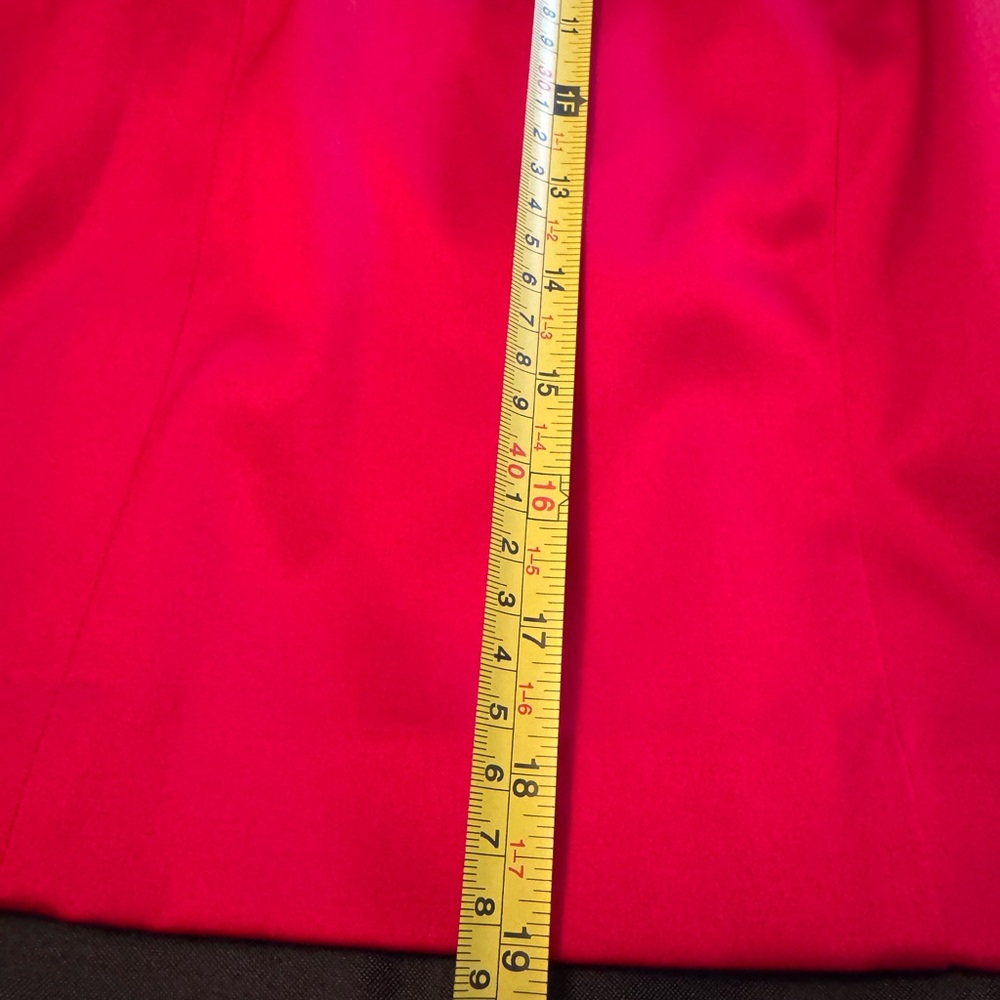 NWT! Vintage Express Red Skirt with Front  Gold Zip & Gold Horsebit Hardware 10 - Picture 10 of 10